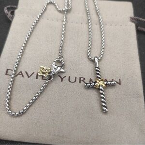 David Yurman Two-Tone Cross Necklace